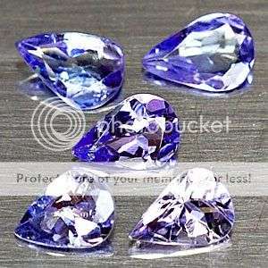 1.10 Cts Violet Tanzanite Pear 5x4mm 5 Piece Lot . No Reserve! Top class!