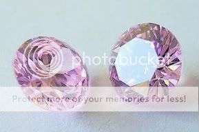 2 LAB CREATED RUSSIAN PINK DIAMONDS 6MM - FINEST LAB CREATED DIAMOND