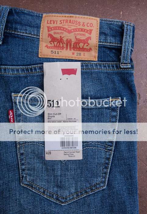 28" Levi's 511 Slim Denim Cut-Off Shorts Blue *AS NEW*  Levis denim blue jeans
