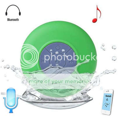 Bluetooth Water Resistant Shower Speaker with Sucker -  4 Colour Red, Green, Blue, Yellow