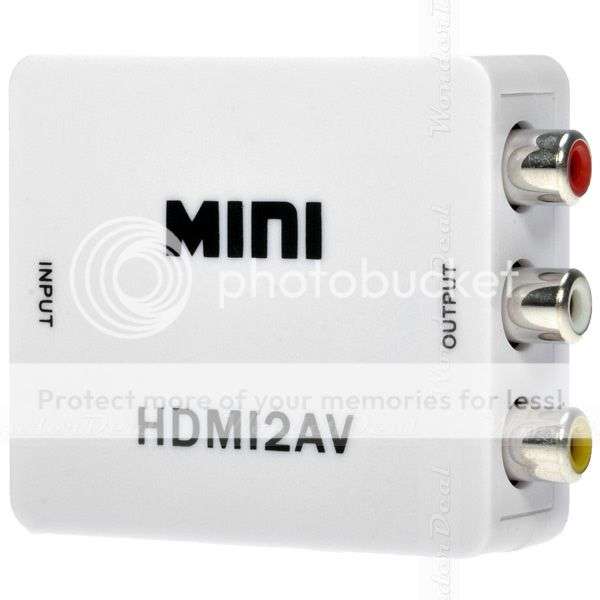 HDMI to AV Composite Video Converter Adapter with 3 RCA Jack Surport HD 1080P for TV PS3 VHS VCR DVD