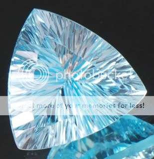 RARE! 14.30cts Trilliant Concave Cut Brazil Swiss Blue Topaz Gemstone - 100% natural Earth Mined