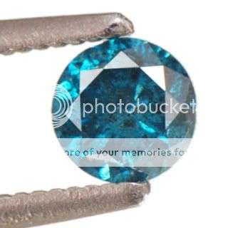 NATURAL!!! 0.35cts RBC Blue Diamond Solitaire (I1, Fancy Colour) - 100% Money back guarantee!!