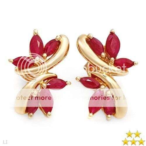 0.72ctw Ruby 3.50g 14K Yellow Gold Earrings
