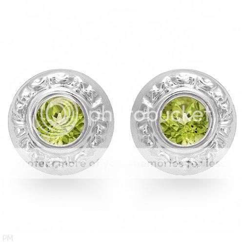 0.55ctw Peridot 0.60g 10K White Gold Earrings