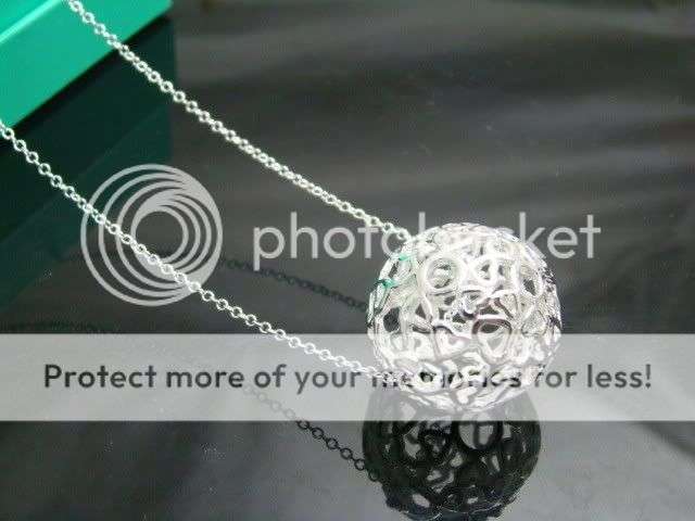 925 sterling silver heart hollow ball