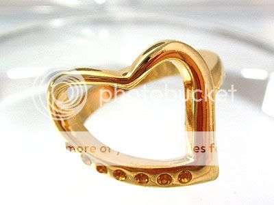 Stunning Citrine CZ Heart GOld plated ring