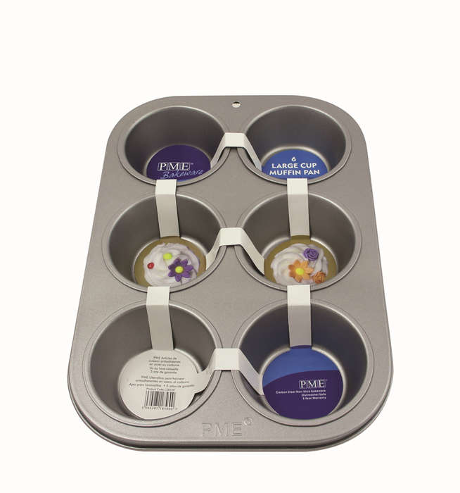 PME Non Stick 6 CUP LARGE MUFFIN Cake Baking Pan Tin Tray Bakeware