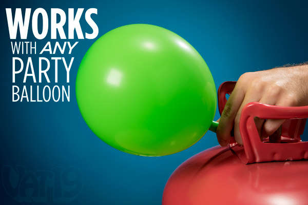The Nano Blimp works with any party balloon.