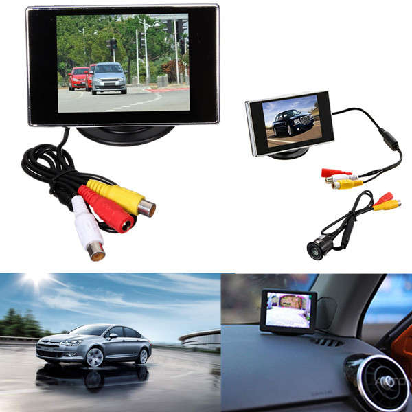 Car Rear View Kit 3.5 Inch TFT LCD Monitor+Car Reversing IR Camera Parking Aid