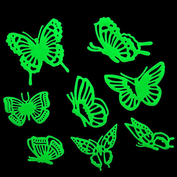 3Bags/24pcs Removable Butterfly Glow Wall Sticker Home Decor