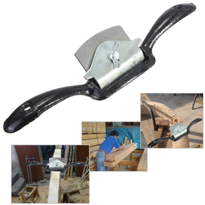 52mm Blade 220mm 2-Handed Spoke Shave Flat Planer Tool For Woodwork
