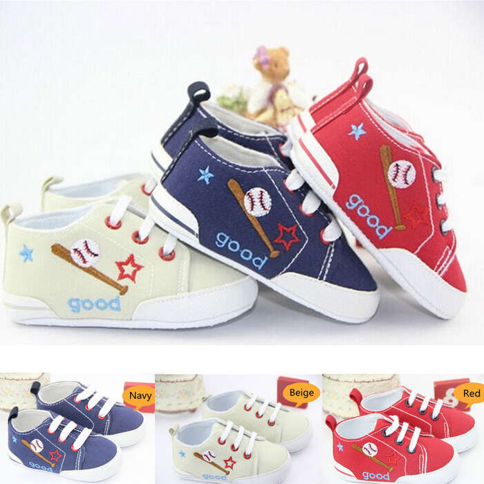 Baby Lace Up Sneakers Soft Sole Crib Shoes Infant Prewalker Boy Girl Toddler
