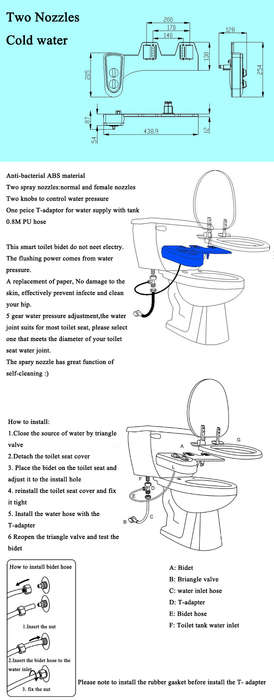 Smart Toilet Bidet Flushbonading Female hygeian Flushing Device