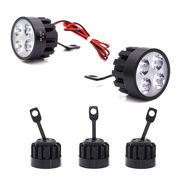 Pair 10V-85V DC 12W LED Light Motorcycle Scooter Bicycle Rearview Mirror Lamp Handlebar