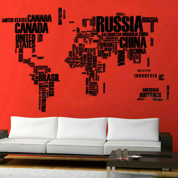 world map wall stickers