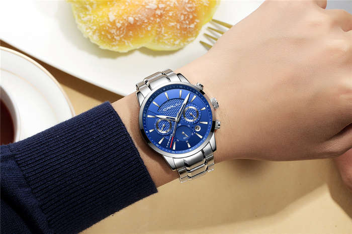 CRRJU 2212 Waterproof Calendar Men Watches Fashionable Stainless Steel Strap Quartz Watch - 0.15kg