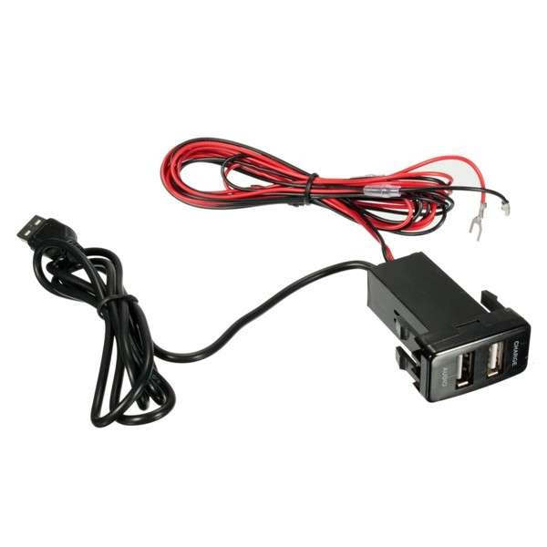 12V 5V 2.1A USB Port Cell Phone Mp3 Charger & Audio Input For Toyota Lexus Scion