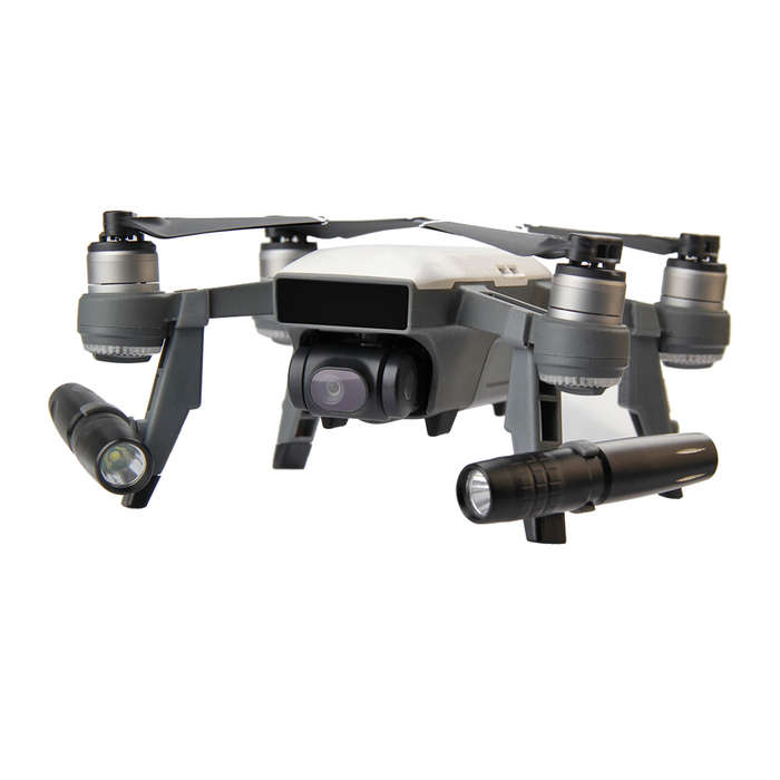 Rcgeek Extended Damping Landing Skids Landing Gear LED Headlamp Light Set For DJI Spark - 0.02kg
