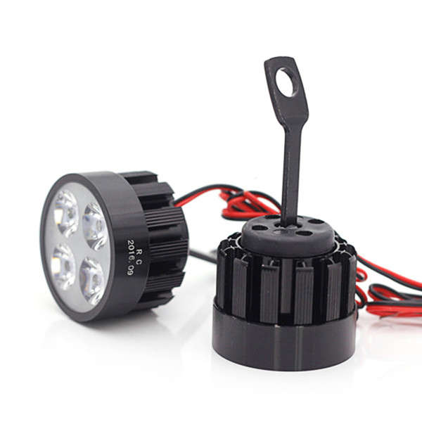 Pair 10V-85V DC 12W LED Light Motorcycle Scooter Bicycle Rearview Mirror Lamp Handlebar