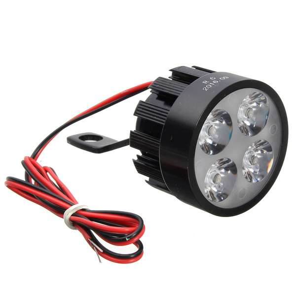 Pair 10V-85V DC 12W LED Light Motorcycle Scooter Bicycle Rearview Mirror Lamp Handlebar