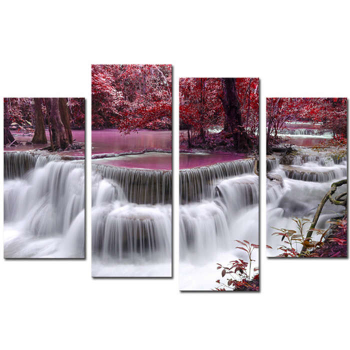 Waterfall Combination Canvas Print Painting Printed On Canvas Home Background Wall Decor