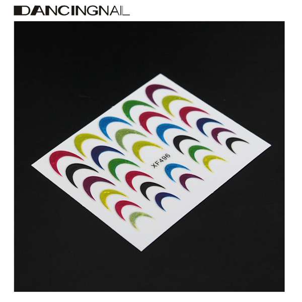 Multi Colored Glitter Shiny French Tip Nail Art Sticker Manicure Decal Decoration
