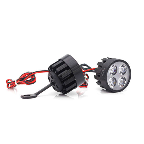 Pair 10V-85V DC 12W LED Light Motorcycle Scooter Bicycle Rearview Mirror Lamp Handlebar