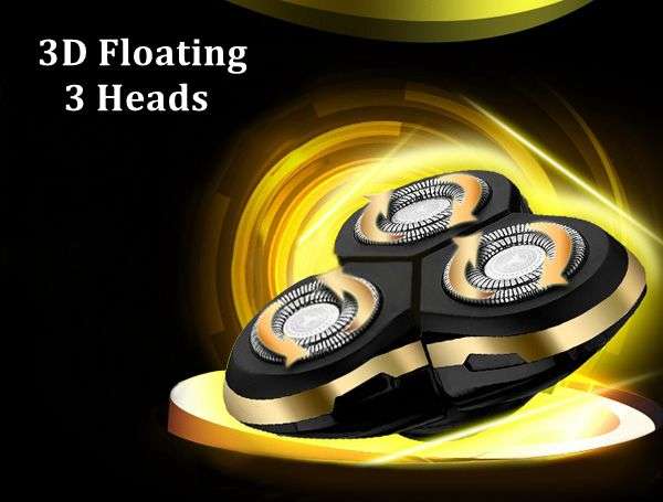 Golden RAYCO1250 Rechargeable Shaver Washable 3 Heads Razor