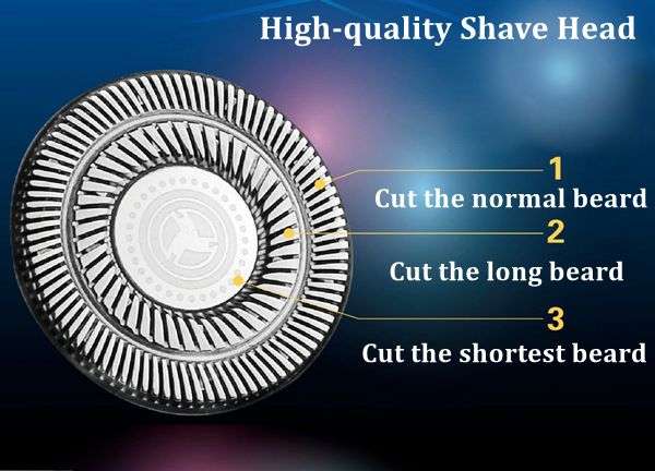 Golden RAYCO1250 Rechargeable Shaver Washable 3 Heads Razor