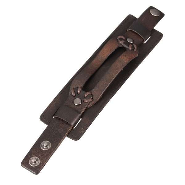 Double Wide Leather Bracelet