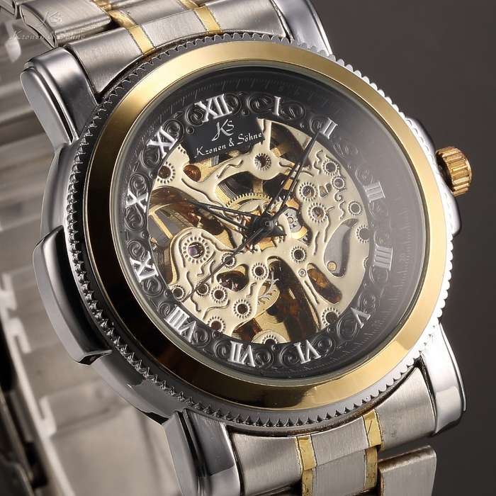 KRONEN & SOHNE **Mech Warrior** Skeleton Steel Automatic Mechanical Watch BRAND NEW IN BOX@@