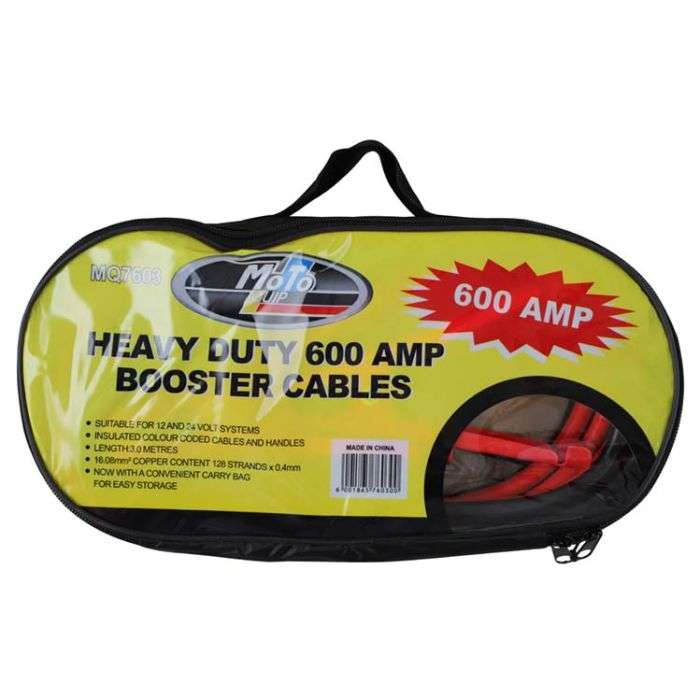 Moto Quip Heavy Duty 600Amp Booster Cable 3m