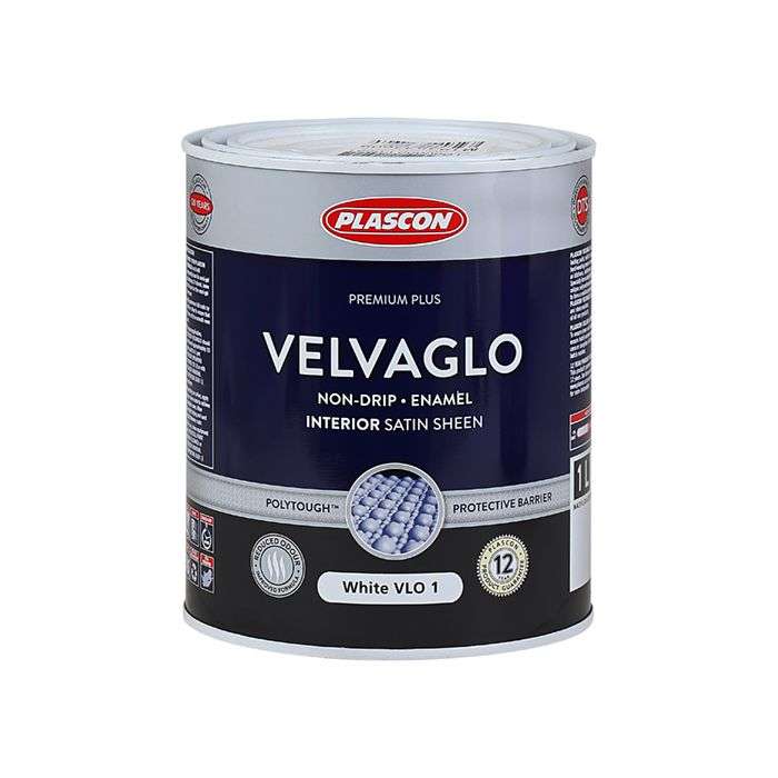 Plascon Velvaglo Non-Drip Enamel White 1L