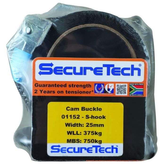 SecureTech S-Hook Cam Buckle Strap 25mm x 2m - 2 Pack