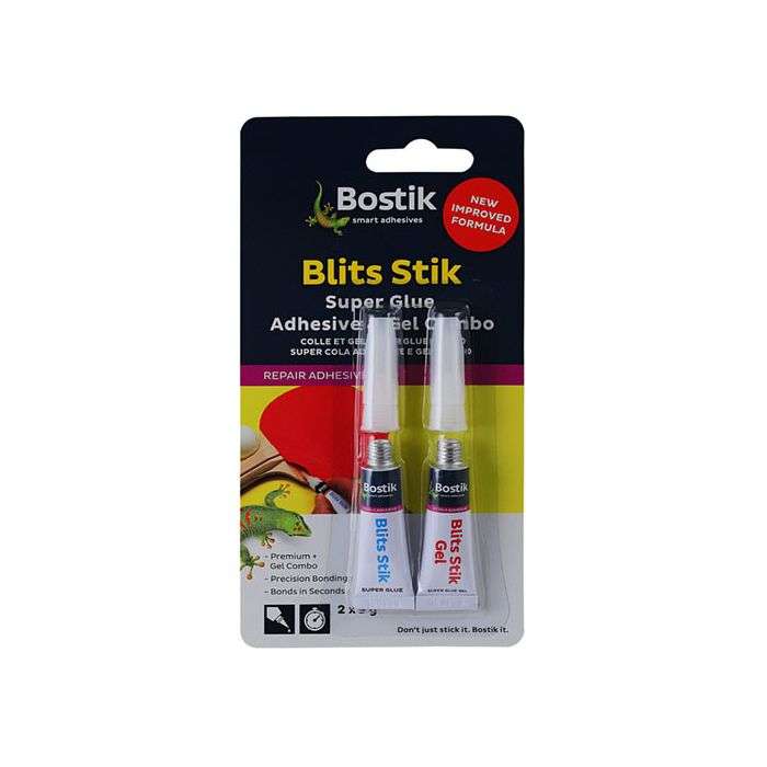 Bostik Blits Stik Super Glue 3g - 2 Pack