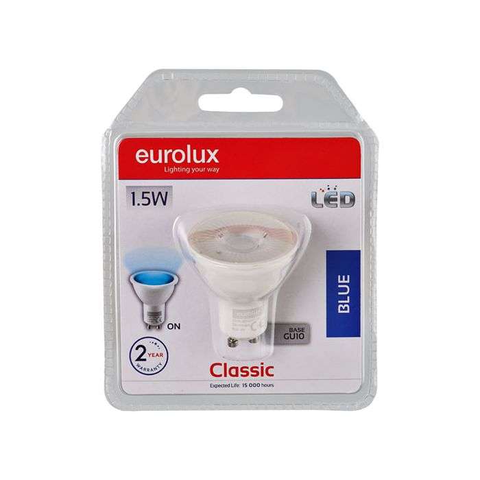 Eurolux 1.5W Blue GU10 LED Lamp