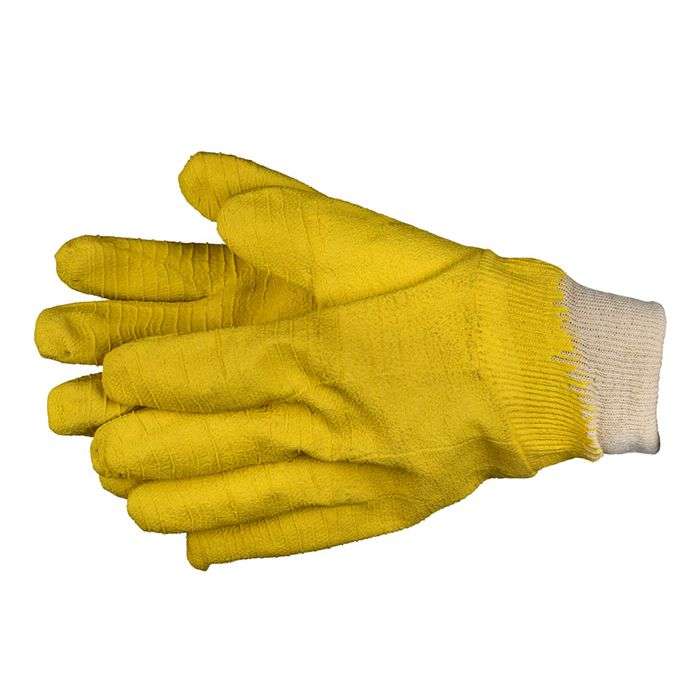 Yellow Comorex Knitted Latex Gloves Size 10