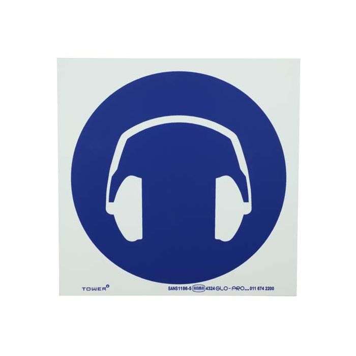 Tower Hearing Protection Sign 190 x 190mm