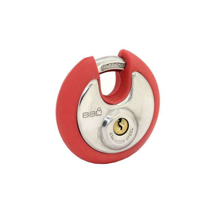 BBL Red Stainless Steel Discus Padlock 70mm
