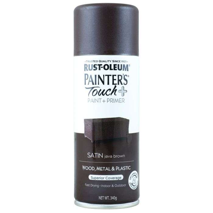 Rust-Oleum Painter's Touch Plus Satin Spray Paint Java Brown 340g -