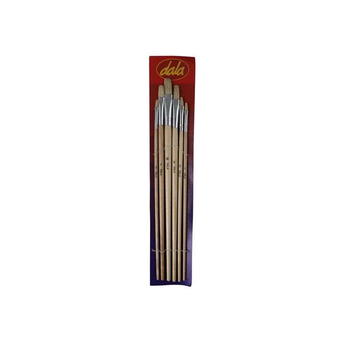 Dala 6 Piece Long Flat Artist Brush Set 1/3/5/7/8/10mm