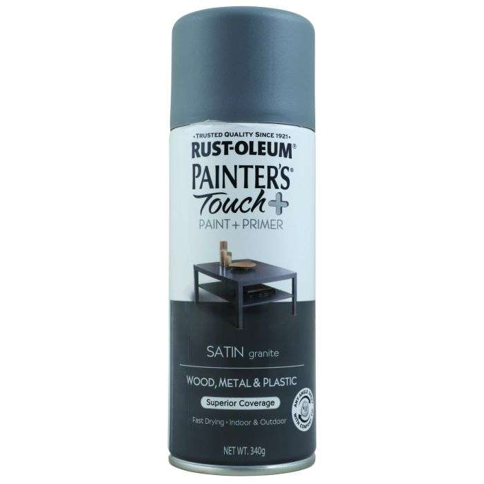 Rust-Oleum Painter's Touch Plus Satin Spray Paint Granite 340g