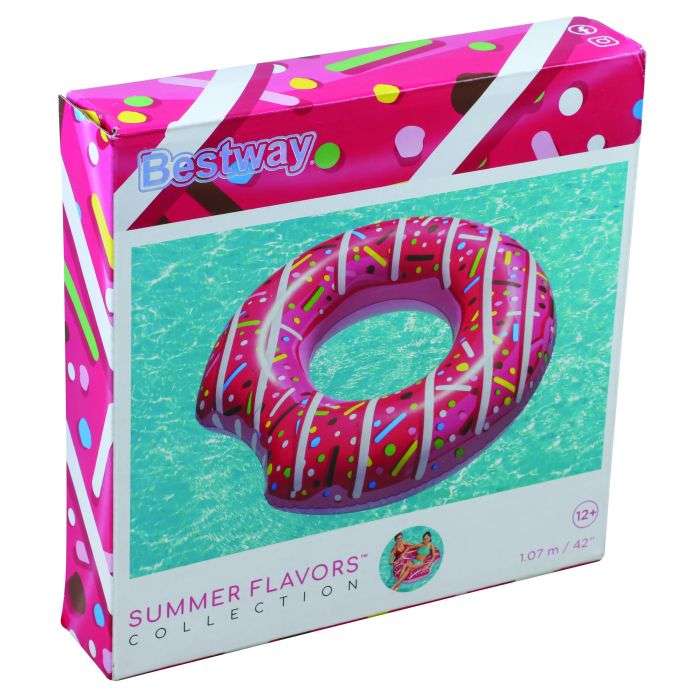 Bestway Pink/Brown Inflatable Pool Donut Ring