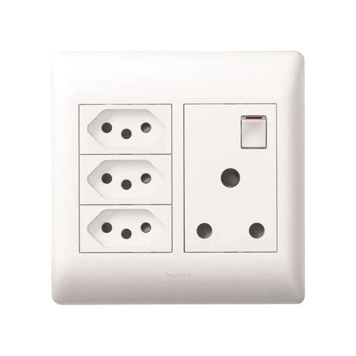 Legrand Ysalis White 3 New RSA & 1 RSA Wall Socket 4x4