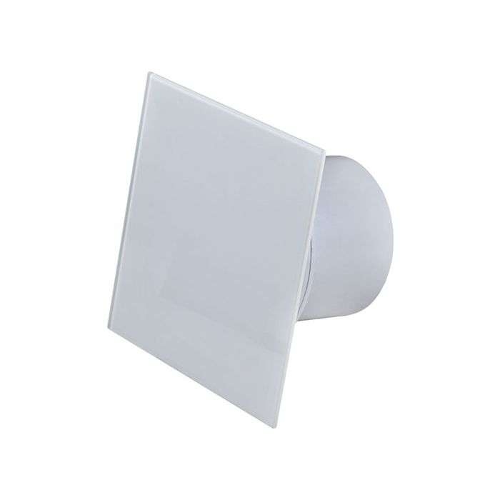 MMotors White Glass Shine Extractor Fan 13W