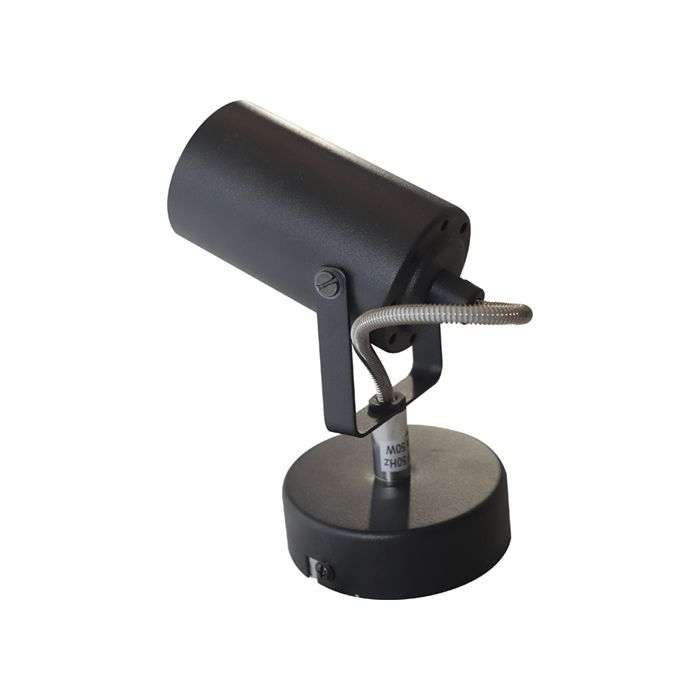 Bright Star Black Metal & Polished Chrome 1-Light Spotlight