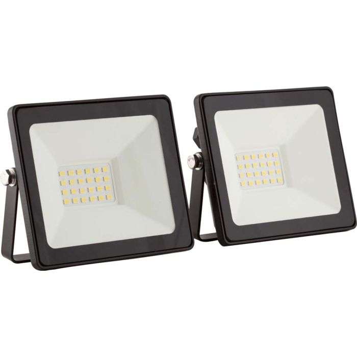 Eurolux Black LED Floodlights 20W - 2 Pack
