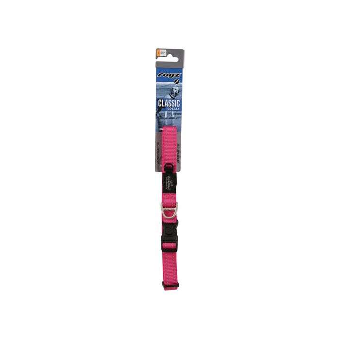 Rogz Pink Reflective Side Release Collar - Large