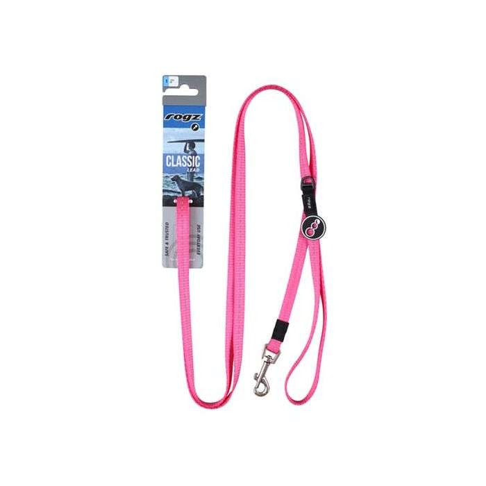 Rogz Pink Reflective Fixed Lead - Large